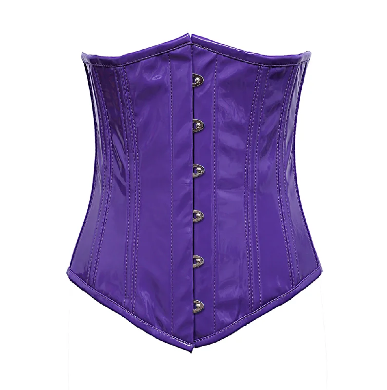 Travis Purple PVC Underbust Steel Boned Corset