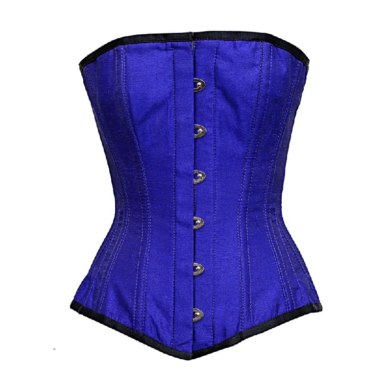 Vince Blue dupion Overbust Corset