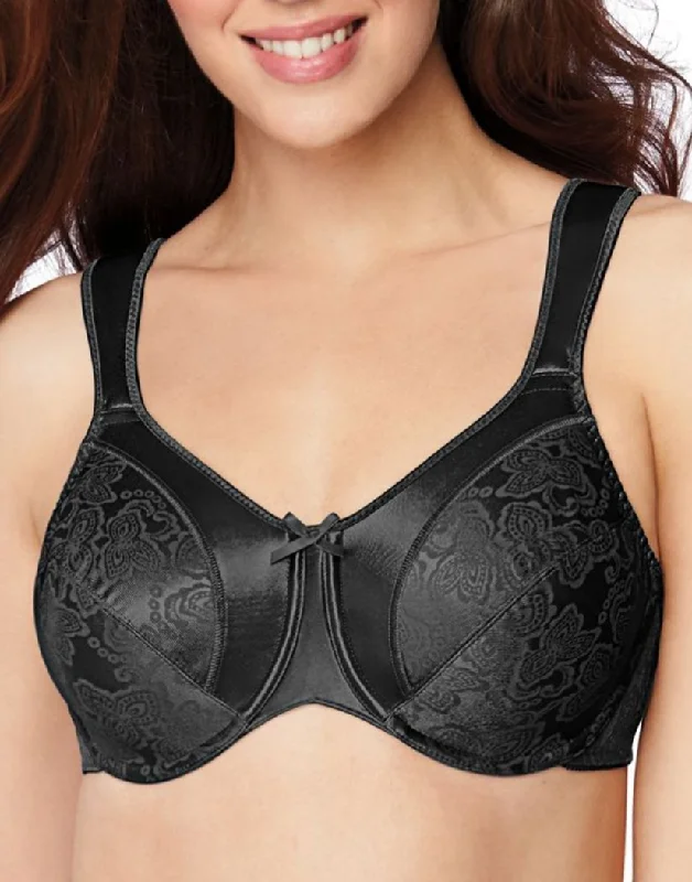 Bali Satin Tracings Full Figure Minimizer Black Bra DF3562