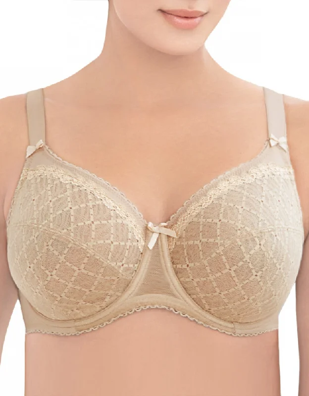 Glamorise Women's Elegance Underwire Lace Bra Nude - 9845