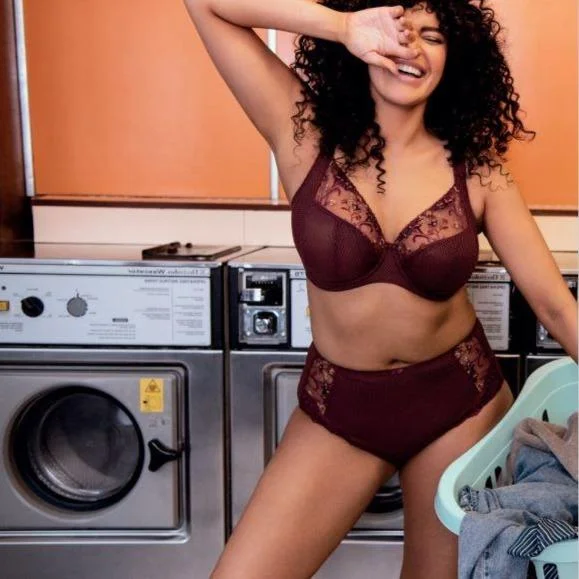 Elomi Charley UW Plunge Bra in Aubergine EL4380