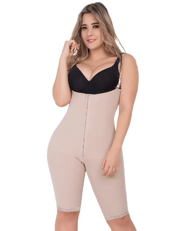 Final Sale Clearance Fajas Uplady Open Bust Tummy Control Butt Lifter Knee Length Bodysuit