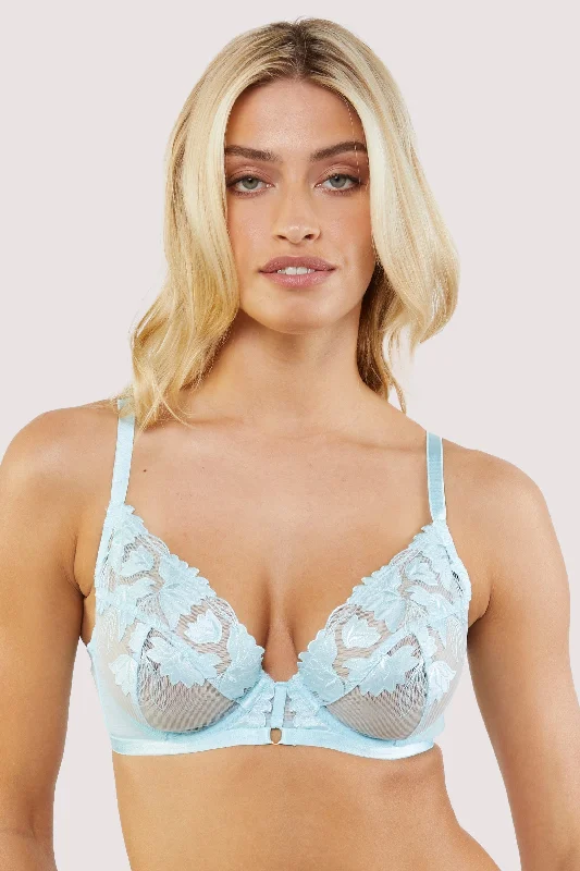 Harriet Blue Strappy Mesh with Ring Detail Bra