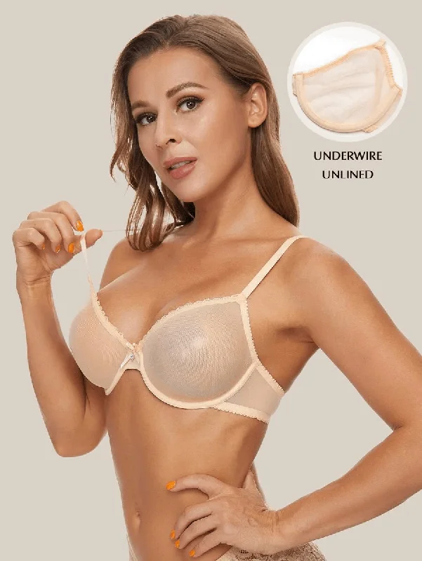 Lace Plus Size Bra Underwire Unlined Brallet Nude