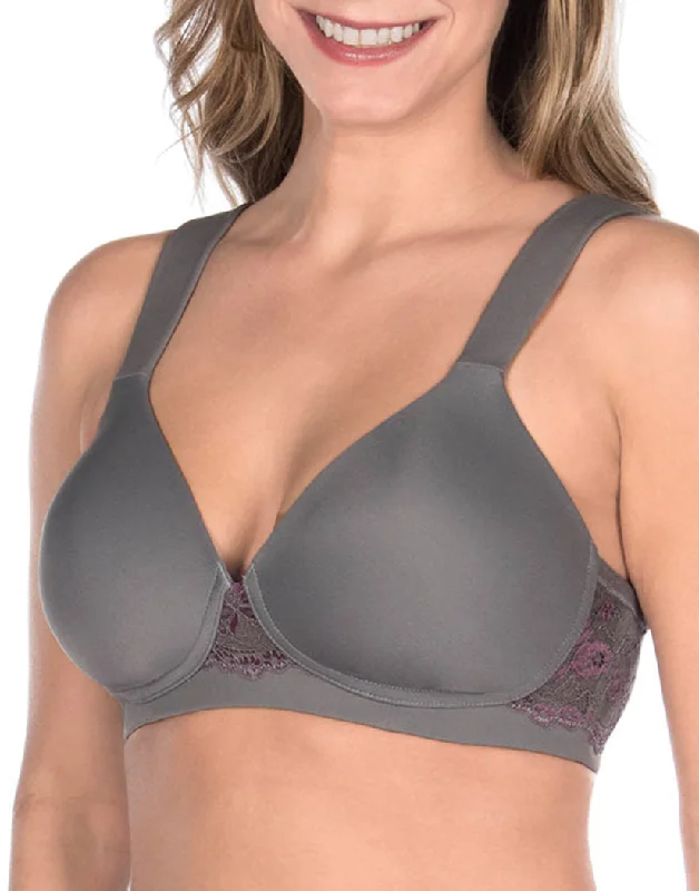 Leading Lady Brigitte Lace Underwire Padded Comfort Bra Storm Grey 5214