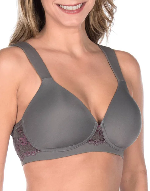 Leading Lady Brigitte Lace Wirefree Padded Comfort Bra Storm Grey 5215