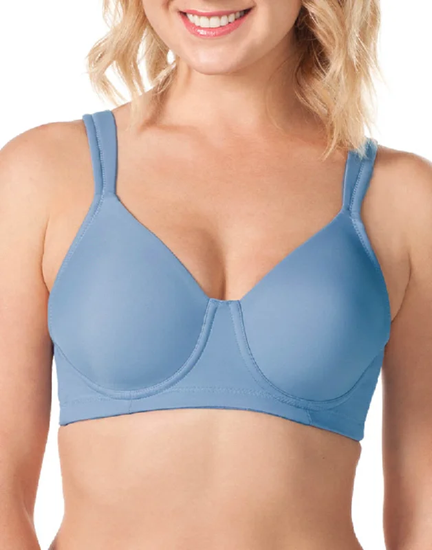 Leading Lady The Brigitte Full Coverage Underwire Molded Padded Seamless Bra Blue 5028