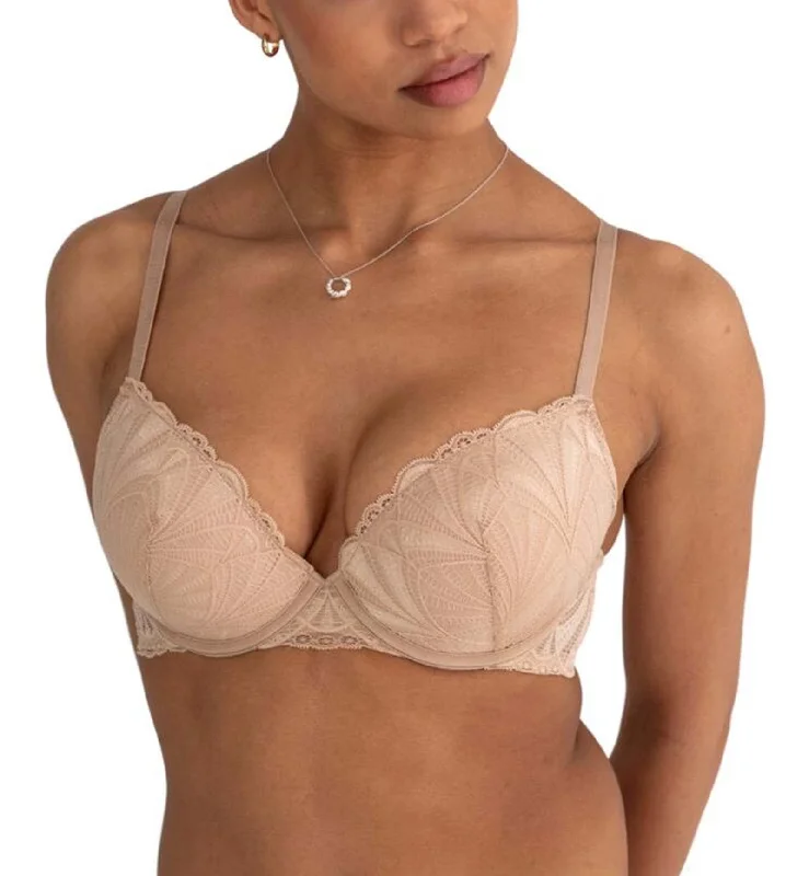 Pour Moi New Romance Plunge Push Up Underwire Bra (184002) - Almond