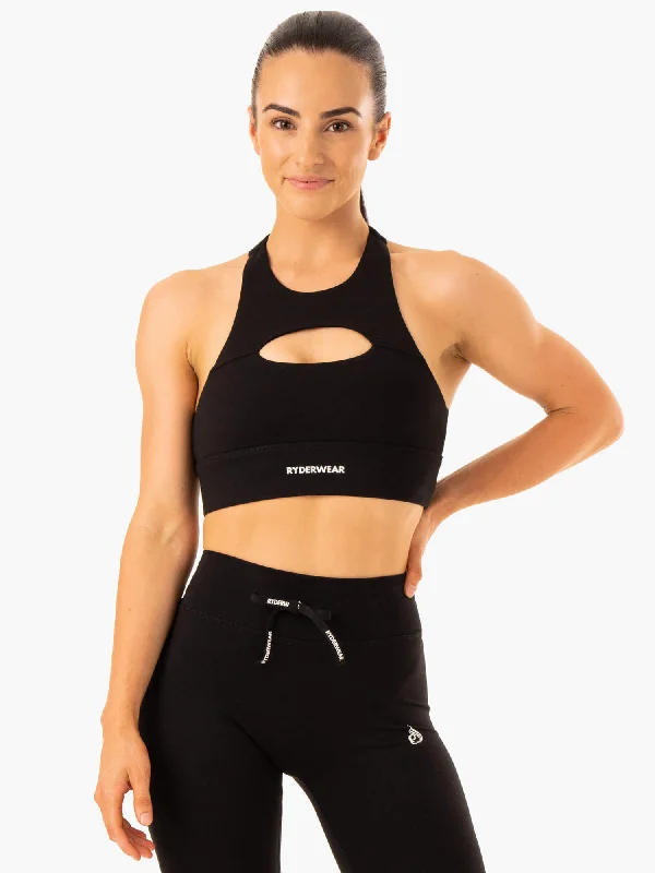 Replay Cut Out Sports Bra - Black