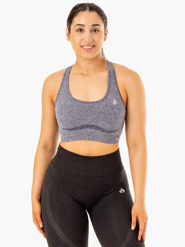 Sculpt Seamless Racer Back Sports Bra - Navy Marl