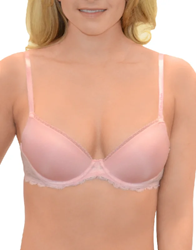 Calvin Klein Women Seductive Comfort Sheer Lace Demi Lift Underwire Bra QF1444