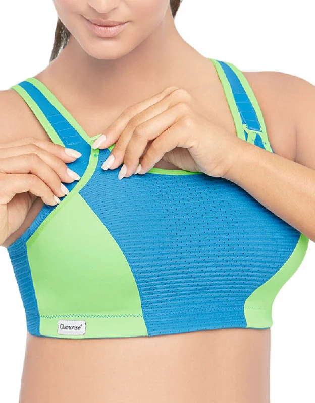 Glamorise Sport Double Layer Custom Control Bra Blue/Green - 1166