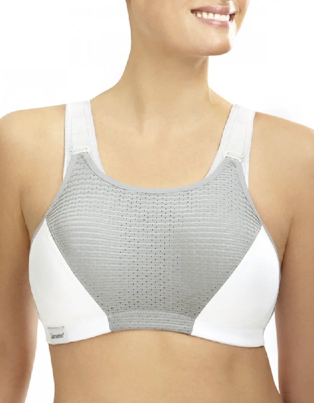 Glamorise Sport Double Layer Custom Control Bra White/Grey - 1166