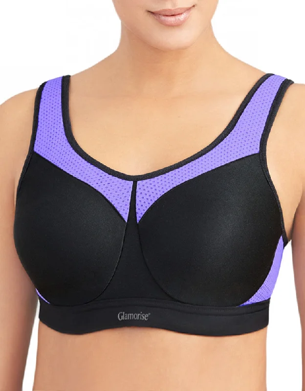 Glamorise Sport Underwire High Impact Bra Black/Purple - 9066