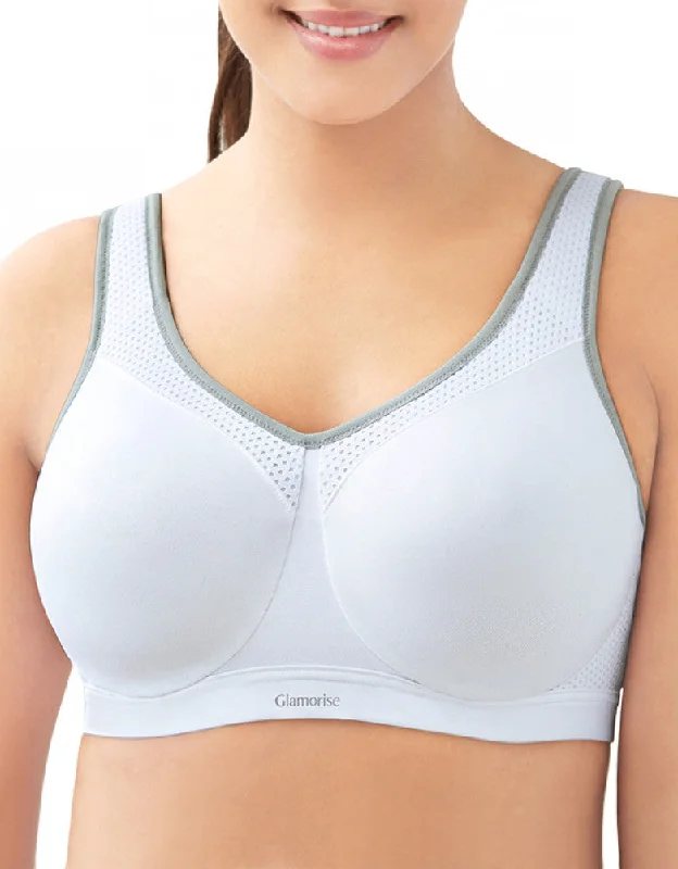 Glamorise Sport Underwire High Impact Bra White/Grey - 9066