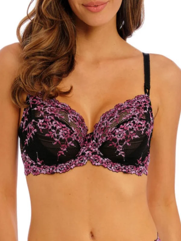 Embrace Lace Underwire Bra - Black/ Berry Multi