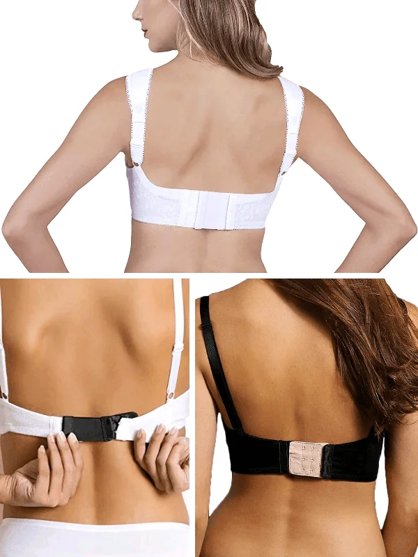 Women's Bra Extender Bra 3 Pcs Pack Black/White